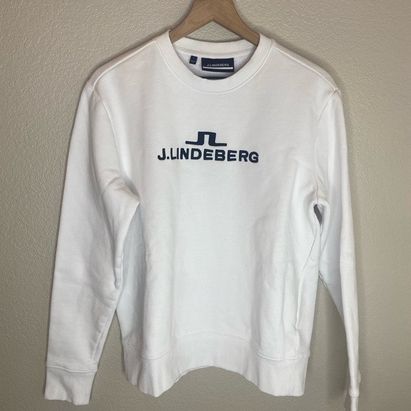 NEW J. Lindeberg Alpha Crew Neck Sweatshirt / White / Size Medium - Picture 5 of 11